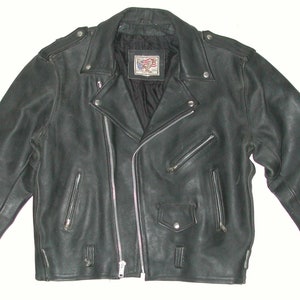 Men&#39;s Black Leather Motorcycle Biker Jacket