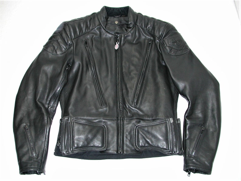Vintage FIRSTGEAR Men's Black Motorcycle Leather Jacket - Etsy