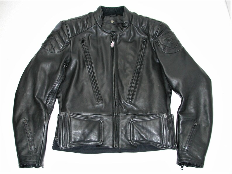 Vintage FIRSTGEAR Men's Black Motorcycle Leather Jacket Sixe42 Etsy