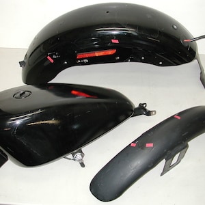 Harley Davidson Sportster XL Black Motorcycle OEM Fuel Gas Tank & Fenders Set
