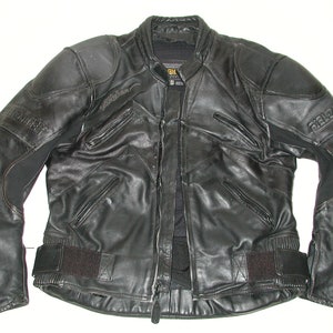 FIELDSHEER Men&#39;s Black Leather Motorcycle Biker Jacket, Sz 50
