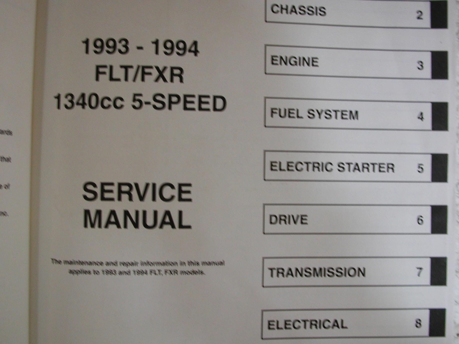 Harley Davidson FLT/FXR 1993 & 1994 Models OEM 99483-94 Official