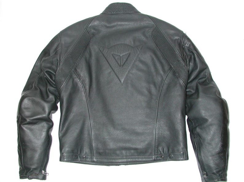 Vintage DAINESE Men's Black leather Armor Motorcycle cafe Racer biker Jacket Size:42US image 4