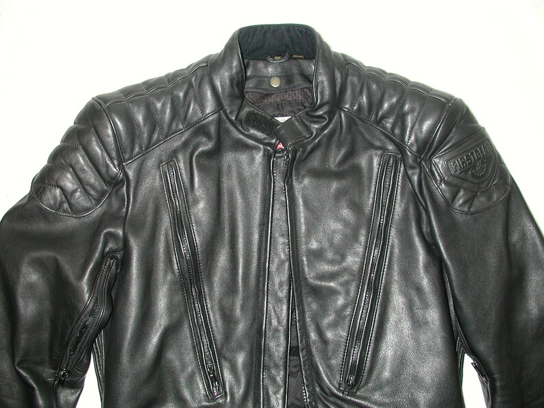 Vintage FIRSTGEAR Men's Black Motorcycle Leather Jacket Sixe:42 - Etsy