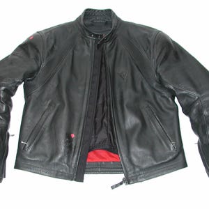 Vintage DAINESE Men's Black leather Armor Motorcycle cafe Racer biker Jacket Size:42US image 1