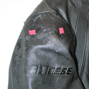 Vintage DAINESE Men's Black leather Armor Motorcycle cafe Racer biker Jacket Size:42US image 7