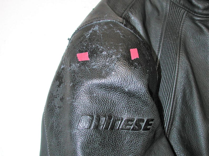 Vintage DAINESE Men's Black leather Armor Motorcycle cafe Racer biker Jacket Size:42US image 7