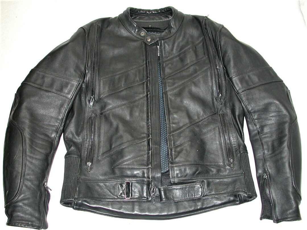 ◆DEINET◆ RACING BIKER LEATHER JACKET IN BLACK KDTJI4F8211 Racing Leather Jacket - Black | Parallel