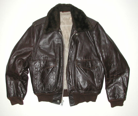 Vintage Schott Men’s Brown Leather Aviator Flight