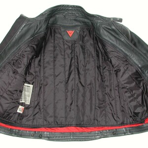 Vintage DAINESE Men's Black leather Armor Motorcycle cafe Racer biker Jacket Size:42US image 8