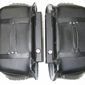 HARLEY DAVIDSON Softail Sportster DYNA Leather Quick Release Saddlebags ...
