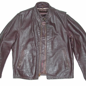 Vintage Brown Cafe Racer Men&#39;s Leather Motorcycle Biker Jacket
