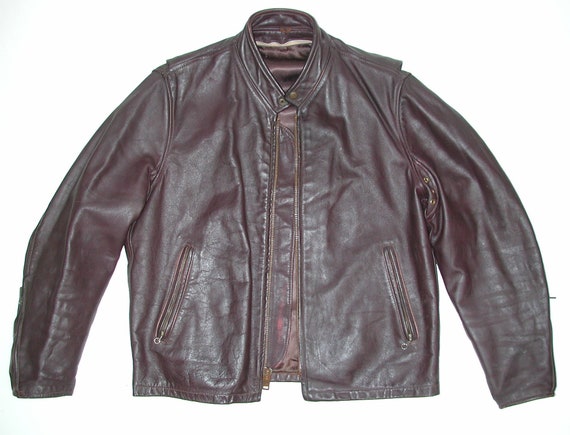 Vintage Brown Cafe Racer Men's Leather Motorcycle… - image 1