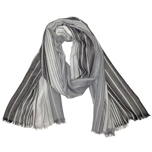 Men Women Unisex Lightweight Blue Stripe 75&quot; x 39&quot; Modal Scarf, Face Cover