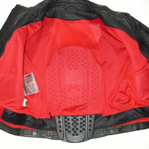 Vintage DAINESE Men's Black leather Armor Motorcycle cafe Racer biker Jacket Size:42US image 10