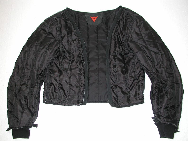 Vintage DAINESE Men's Black leather Armor Motorcycle cafe Racer biker Jacket Size:42US image 12