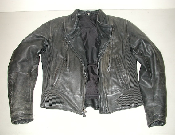 Rare Harley Davidson FXRG Black Leather Jacket