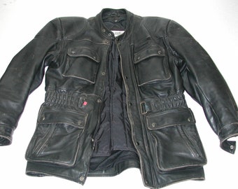 Vintage FIELDSHEER Men's Black Biker Touring Leather Jacket Size 40
