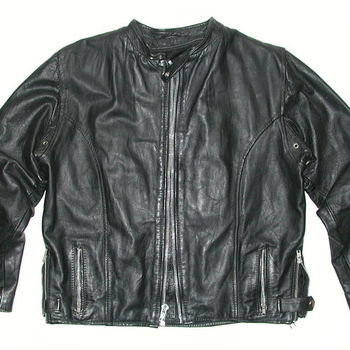 Vintage Cafe Racer Men's Black Leather Motorcycle Biker - Etsy