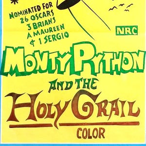 Monty Python and the Holy Grail-Rare Original Vintage Movie Poster of Pythons Medieval Masterpiece with Graham Chapman and John Cleese