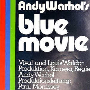 Andy Warhol&#39;s Blue Movie-An Original Vintage Movie Poster for Andy Warhols Romantic New York Portrait with Viva, and Louis Waldon.