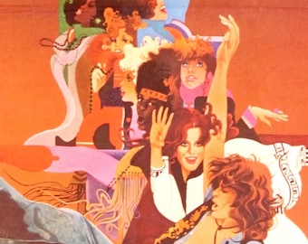HAIR-A Rare Original Vintage Movie Poster of Milos Foreman&#39;s Psychedelic Musical with Treat Williams, John Savage and Beverly D&#39;Angelo