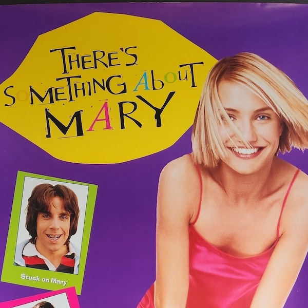 There's Something About Mary-An Original Vintage Movie Poster for the Farrelly Brother's Romantic Comedy with Ben Stiller and Cameron Diaz