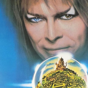 Labyrinth-An Original Vintage Movie Poster for Jim Hensons Beguiling Fantasy with David Bowie, Jennifer Connelly, and Warwick Davis.