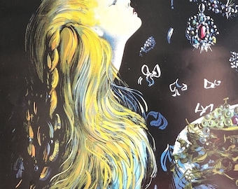 Beauty and the Beast-Original French Movie Poster of Jean Cocteaus Surreal Hypnotic Romance with Jean Marais, Josette Day, and Mila Parély