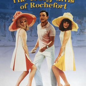 Las chicas jóvenes de Rochefort-Original Vintage Movie Poster de Jacques Demys Musical con Catherine Deneuve, Françoise Dorléac y Gene Kelly