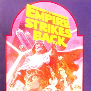 Star Wars: The Empire Strikes Back-Original Vintage Movie Poster for 1982 release of the Star Wars sequel with Mark Hamill and Carrie Fisher