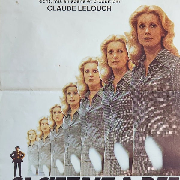 Second Chance-An Original Vintage Movie Poster for Claude Lelouch's Rich Dramatic Portrait with Catherine Deneuve, and Anouk Aimée