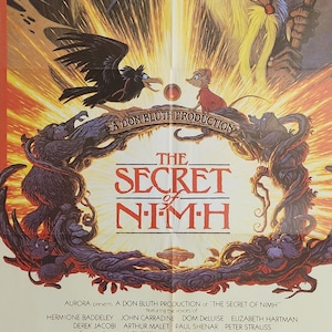 El secreto de NIMH: póster de película vintage original de la epopeya animada con John Carradine, Dom DeLuise, Elizabeth Hartman y Derek Jacobi