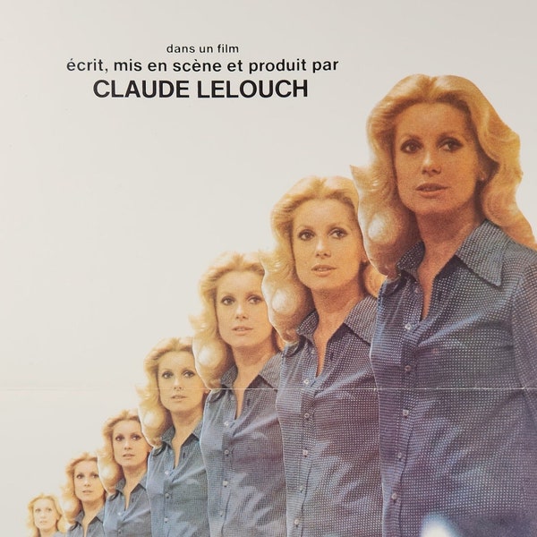 Second Chance-Original Vintage Movie Poster of Claude Lelouch's Brilliant Drama with Catherine Deneuve, Anouk Aimée, and Francis Huster