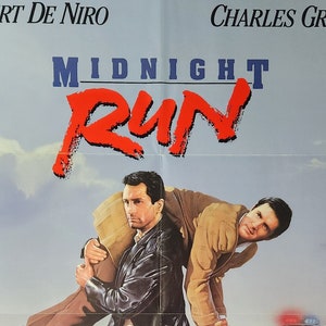 Midnight Run-Original Vintage Home Video Movie Poster de la comedia de acción de Martin Brest con Robert De Niro, Charles Grodin y Yaphet Kotto.