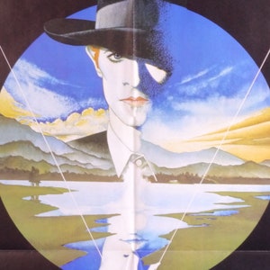 El hombre que cayó a la Tierra: póster de película alemana vintage original de la ciencia ficción existencialista de Nicolas Roeg con el astronauta David Bowie
