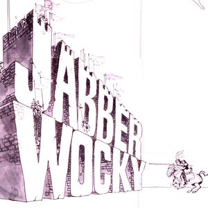 Jabberwocky-Rare Original Vintage Movie Poster for Terry Gilliam's Wild Tale of Dragons with Michael Palin, Terry Gilliam, and Max Wall