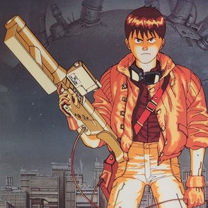 Akira-Original Vintage Movie Poster for Katsuhiro Otomo's Post-Apocalyptic Thriller with Mitsuo Iwata as Kaneda and Nozomu Sasaki as Tetsuo