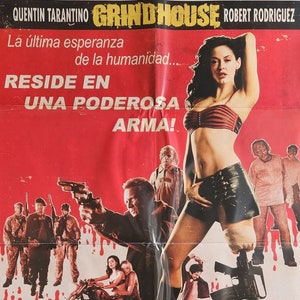 Planeta Terror: un póster original de la película en español de la historia del Apocalipsis de Robert Rodríguez con Rose McGowan, Bruce Willis y Marley Shelton
