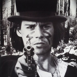 Dead Man: póster vintage original de la película Poetic North Western de Jim Jarmusch con Johnny Depp, Gary Farmer, Iggy Pop y Robert Mitchum