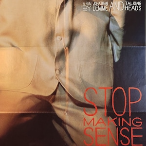 Stop Making Sense: póster de película vintage original de la película del concierto de Jonathan Demme de Talking Heads con David Byrne y Tina Weymouth