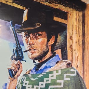For A Few Dollars More-An Original Vintage Movie Poster of Sergio Leones Classic Western with Clint Eastwood, Lee Van Cleef and Mara Krupp