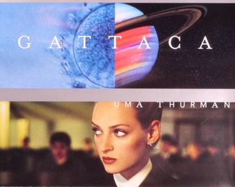 Gattaca-An Original Vintage Movie Poster of Andrew Niccol's Visionary tale of the Future with Ethan Hawke, Uma Thurman, and Jude Law