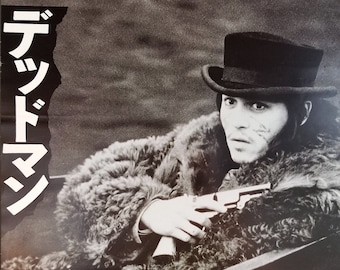 Dead Man-Rare Original Vintage Japanese Movie Poster of the Jim Jarmusch Western with Johnny Depp, Gary Farmer, Iggy Pop and Robert Mitchum