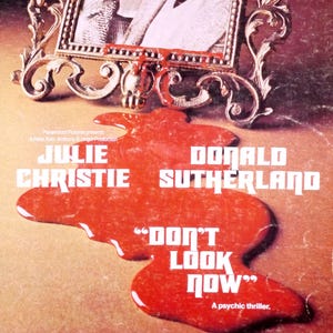 No mires ahora: póster de película vintage original y raro de "Espíritu psíquico en Venecia", de Nicolas Roeg, con Donald Sutherland y Julie Christie.