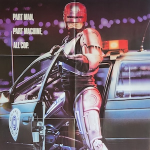 RoboCop-Original Vintage American Movie Poster of Paul Verhoeven&#39;s Futuristic Crime Satire with Peter Weller, Nancy Allen, and Ronny Cox