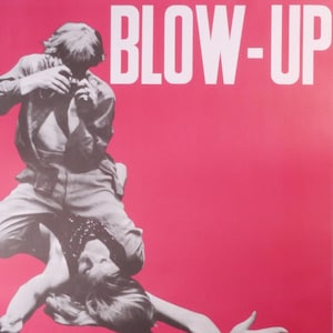 Blow Up: un póster de película italiano original y poco común del thriller romántico de Antonioni con David Hemmings y Vanessa Redgrave.