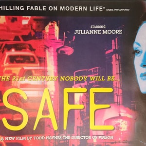 SAFE: un póster de película vintage original para la película de terror del alma de Todd Hayne con Julianne Moore, Xander Berkeley y Dean Norris.