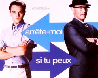 Catch Me if You Can-Original Vintage French Movie Poster of Steven  Spielberg's Tale of a Teenage Conman with Leonardo DiCaprio and Tom Hanks