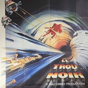The Black Hole-Original Vintage Movie Poster for Disney&#39;s Space Opera Adventure with Maximilian Schell, Anthony Perkins, and Robert Forster
